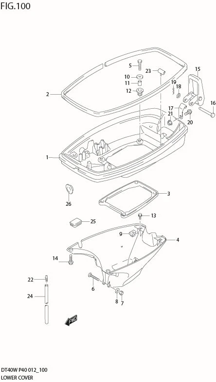 FIG 100 LOWER COVER (DT40WK P40)