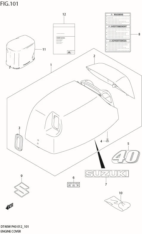 FIG 101 ENGINE COVER (DT40W P40)