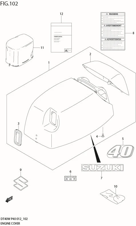 FIG 102 ENGINE COVER (DT40W P90)