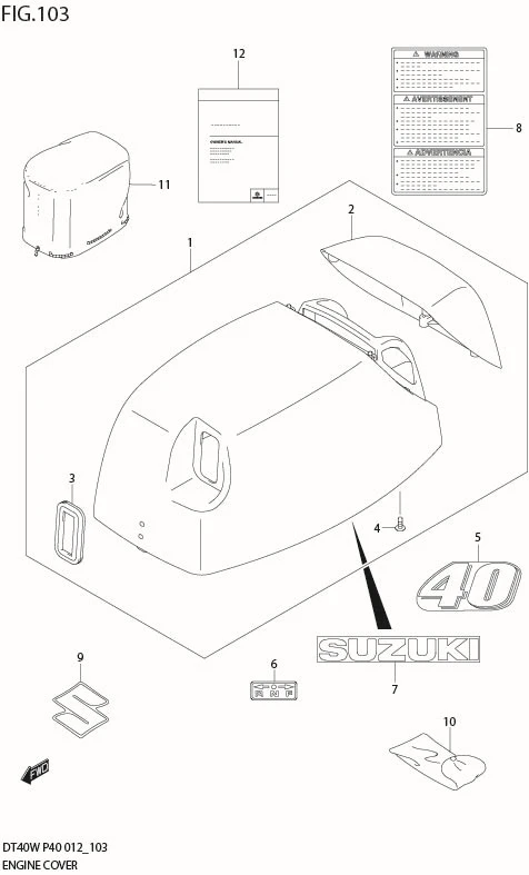 FIG 103 ENGINE COVER (DT40WR P40)