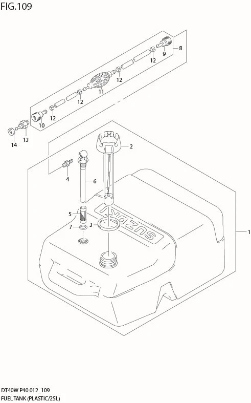 FIG 109 FUEL TANK (PLASTIC/25L) (DT40W P40)