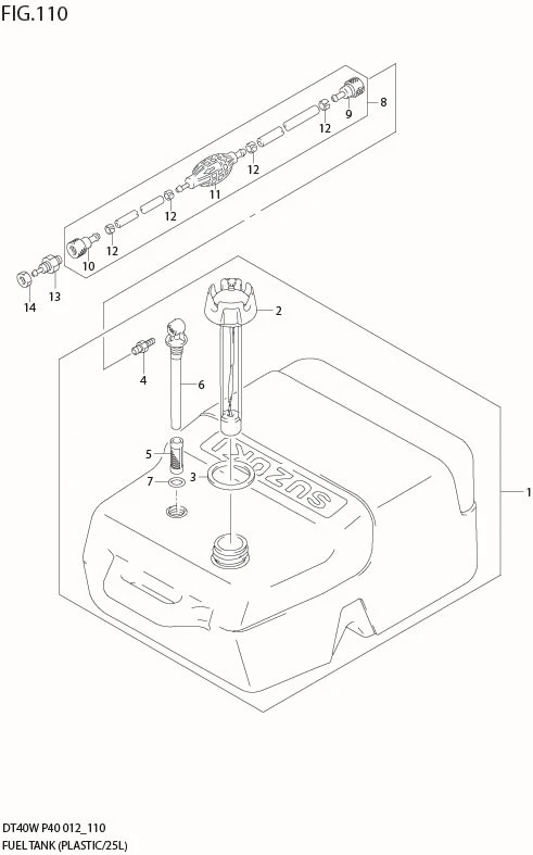 FIG 110 FUEL TANK (PLASTIC/25L) (DT40W P90)
