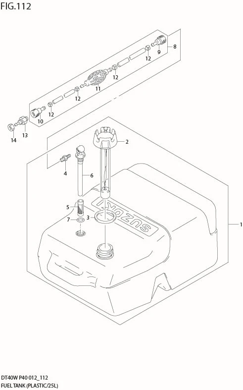 FIG 112 FUEL TANK (PLASTIC/25L) (DT40WR P90)