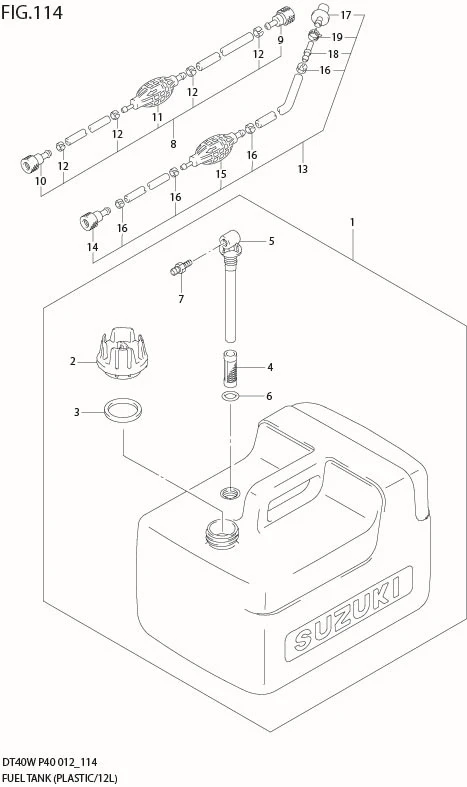 FIG 114 FUEL TANK (PLASTIC/12L) (DT40WK P40)