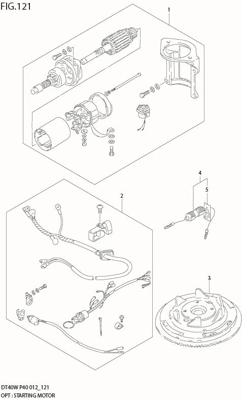FIG 121 OPT : STARTING MOTOR (DT40W P40)