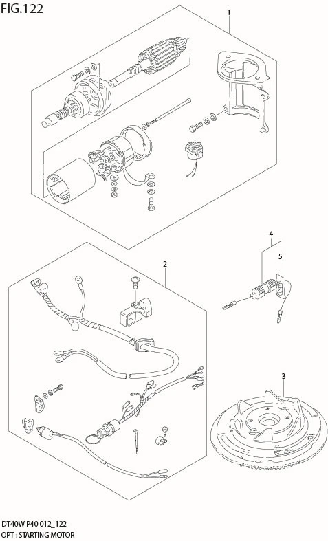 FIG 122 OPT : STARTING MOTOR (DT40W P90)