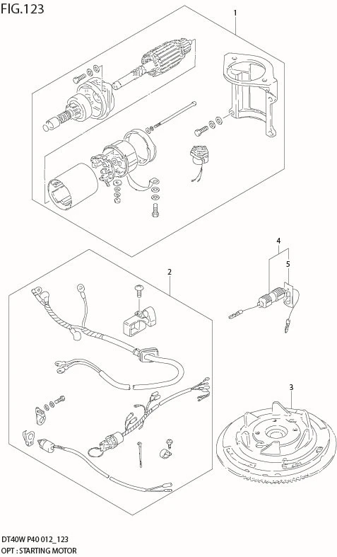 FIG 123 OPT : STARTING MOTOR (DT40WK P40)