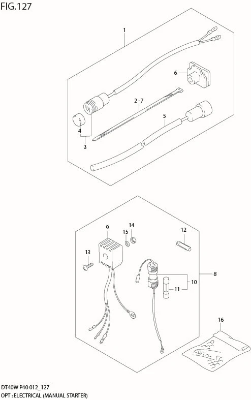 FIG 127 OPT : ELECTRICAL (MANUAL STARTER) (DT40W P40)