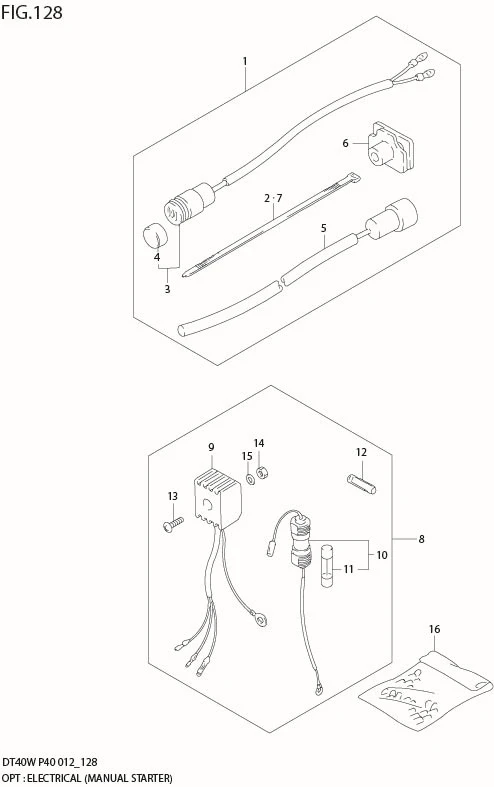 FIG 128 OPT : ELECTRICAL (MANUAL STARTER) (DT40W P90)