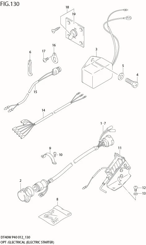FIG 130 OPT : ELECTRICAL (ELECTRIC STARTER) (DT40W P40)