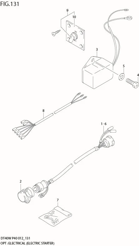 FIG 131 OPT : ELECTRICAL (ELECTRIC STARTER) (DT40WR P40)