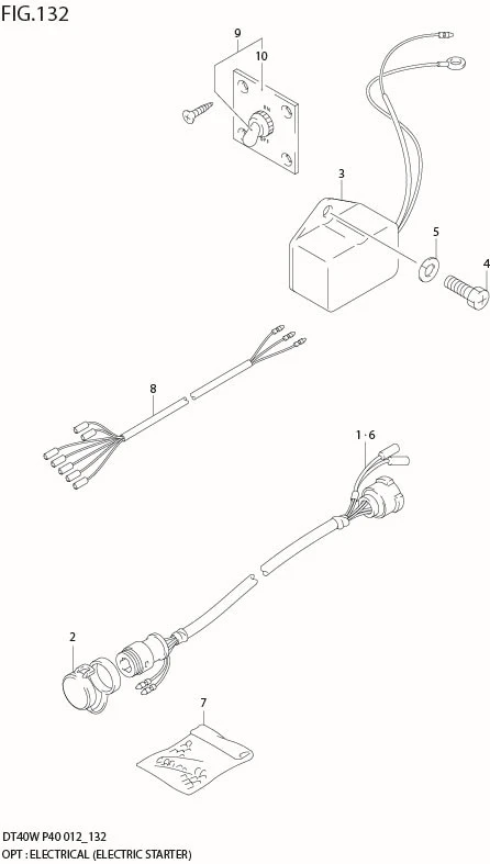 FIG 132 OPT : ELECTRICAL (ELECTRIC STARTER) (DT40WR P90)