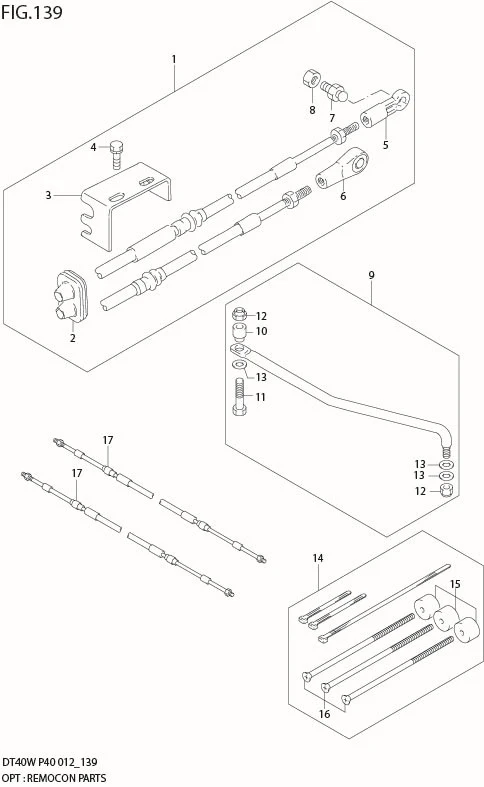 FIG 139 OPT : REMOCON PARTS (DT40WK P40)