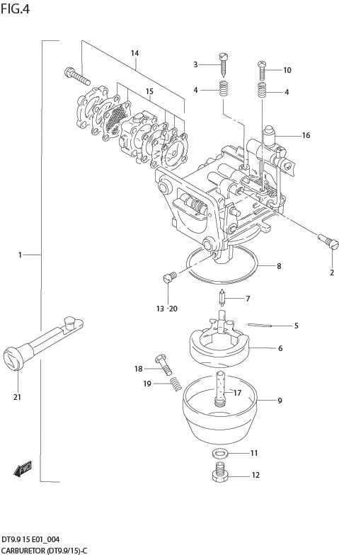 FIG 4   CARBURETOR (DT9.9/15)
