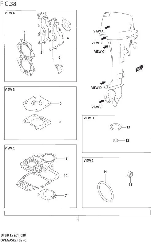 FIG 38  OPT : GASKET SET