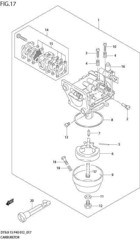 FIG 17  CARBURETOR (DT15 P40)
