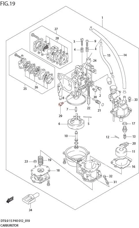 FIG 19  CARBURETOR (DT15K P36)