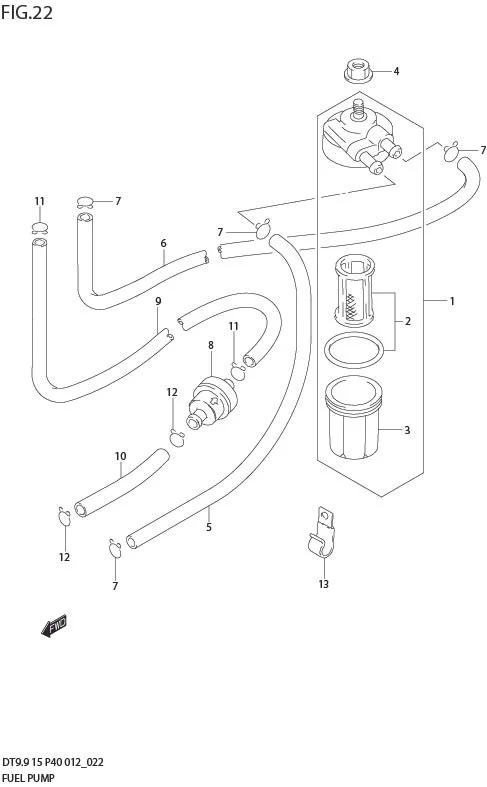 FIG 22  FUEL PUMP (DT9.9K P40)