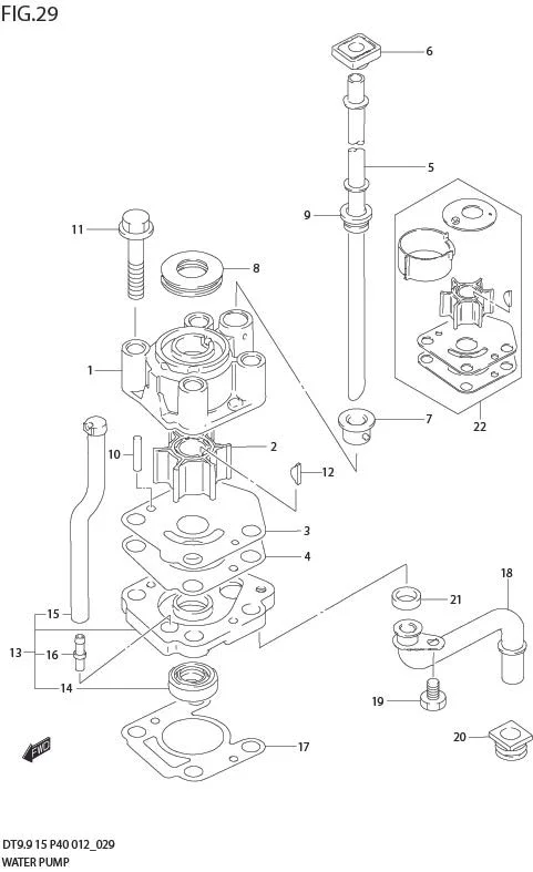 FIG 29  WATER PUMP (DT9.9K P36)