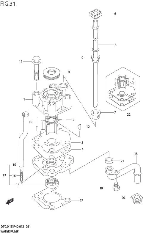 FIG 31  WATER PUMP (DT15 P37)