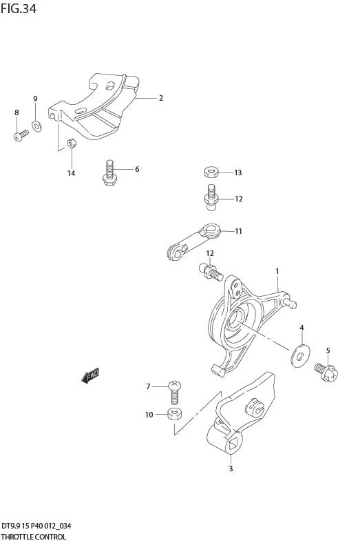 FIG 34  THROTTLE CONTROL (DT9.9 P40)