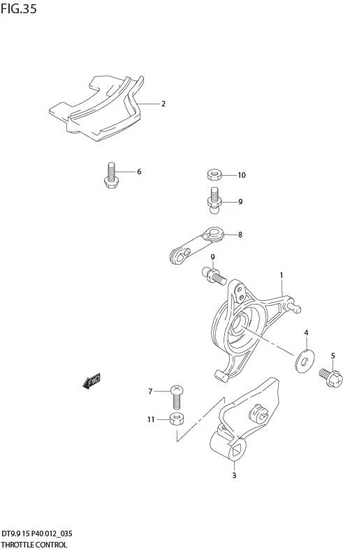 FIG 35  THROTTLE CONTROL (DT9.9K P40)