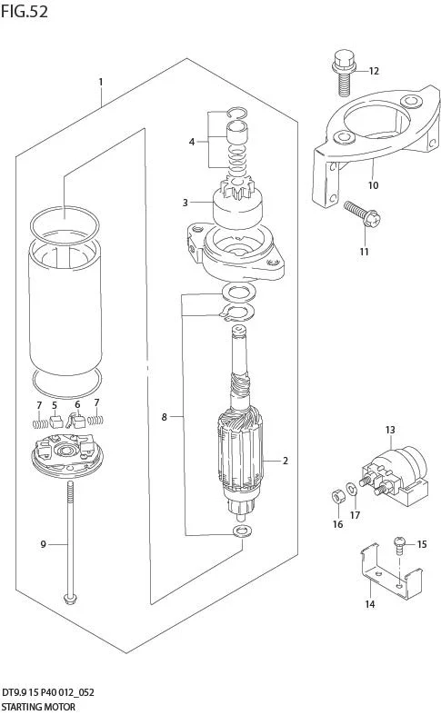 FIG 52  STARTING MOTOR (DT15 P40)