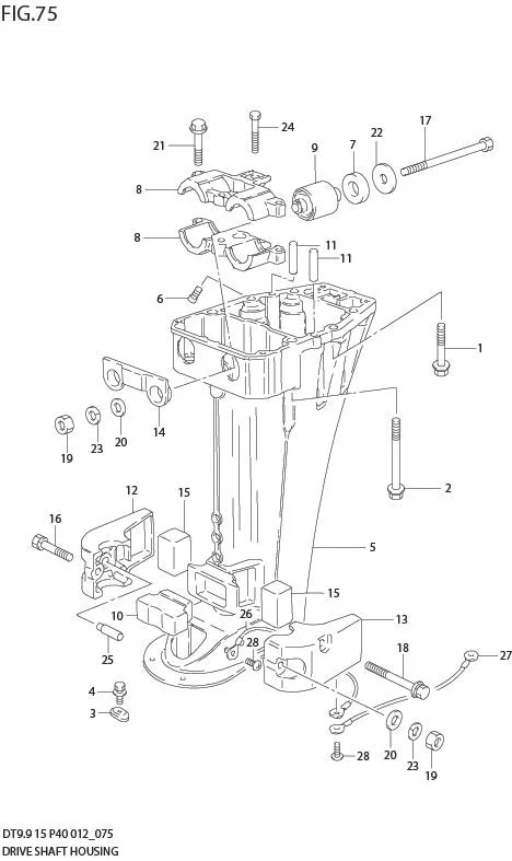 FIG 75  DRIVE SHAFT HOUSING (DT9.9K P40)
