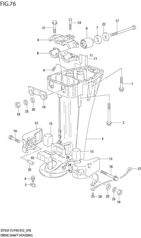 FIG 76  DRIVE SHAFT HOUSING (DT9.9K P36)