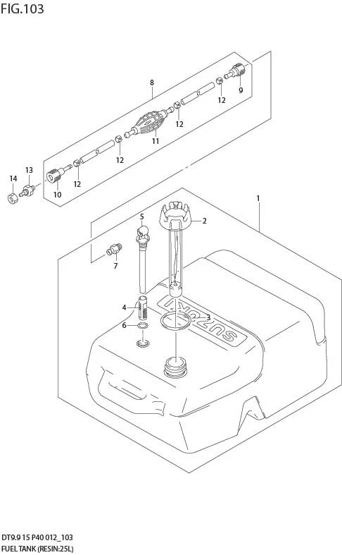 FIG 103 FUEL TANK (RESIN:25L) (DT15 P37)