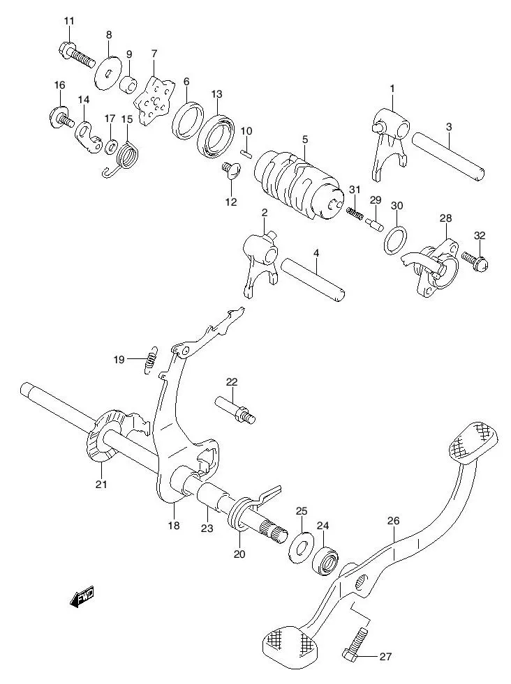 FIG.16 GEAR SHIFTING FD125XSD