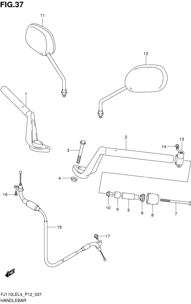FIG. 37 HANDLEBAR