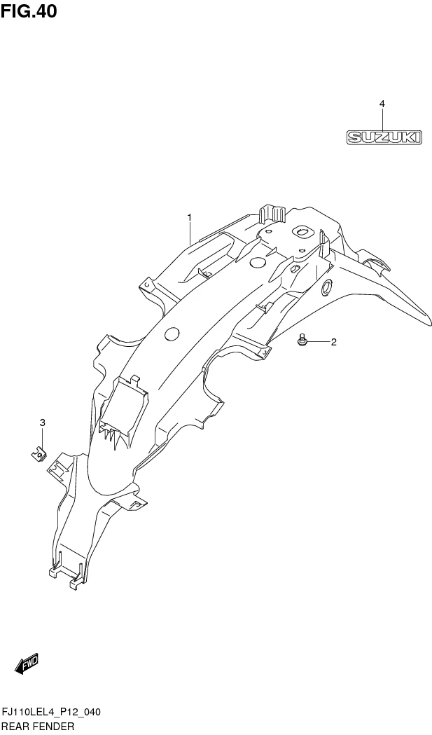 FIG. 40 REAR FENDER
