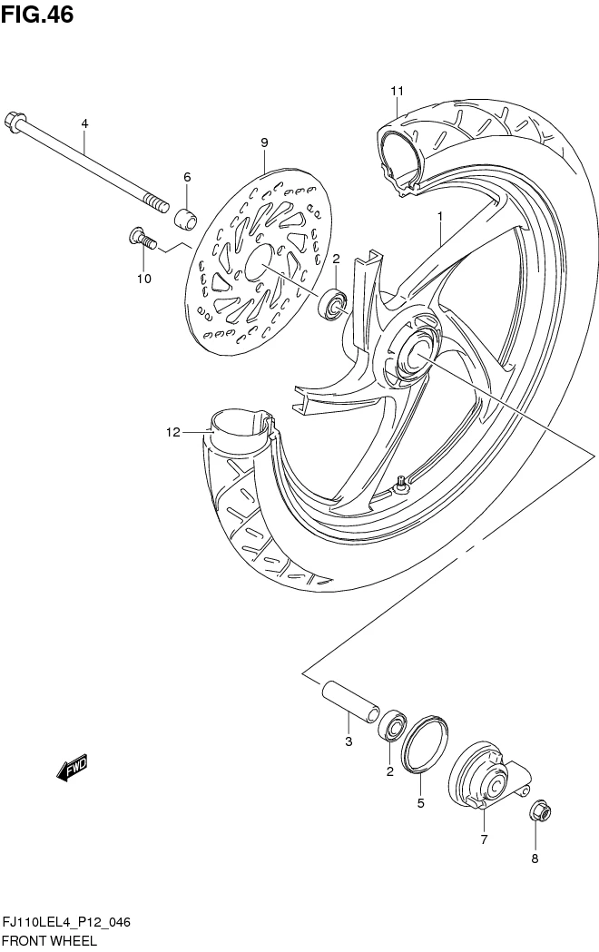 FIG. 46 FRONT WHEEL
