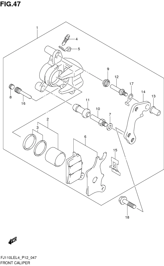FIG. 47 FRONT CALIPER