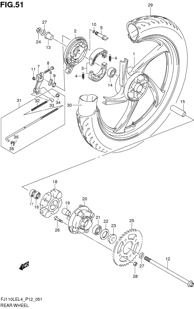 FIG. 51 REAR WHEEL