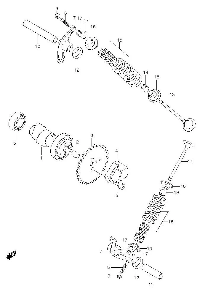 FIG.7 CAM SHAFT/VALVE