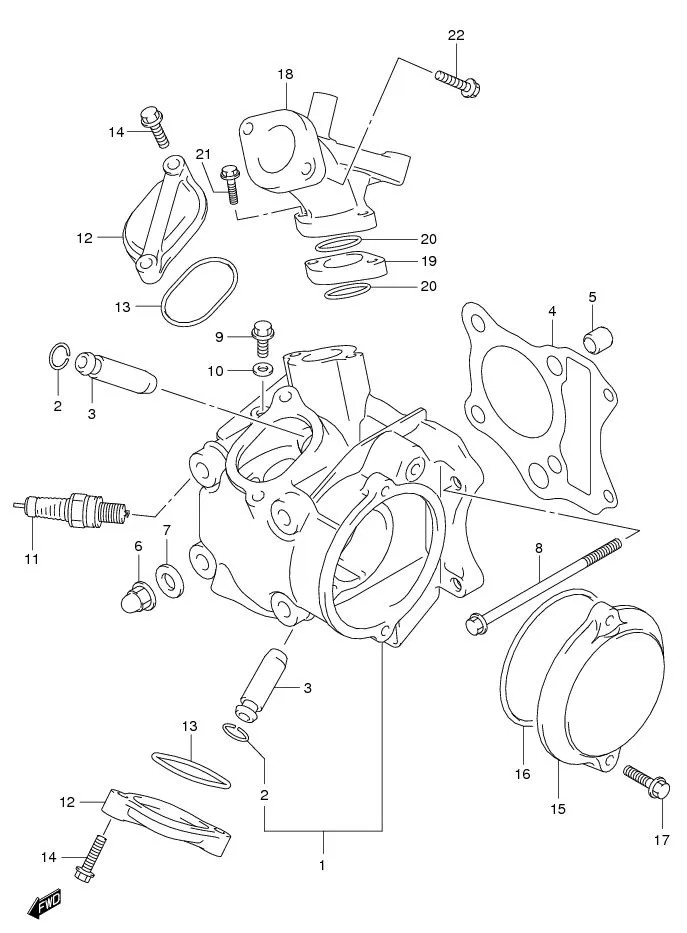 FIG.1A CYLINDER HEAD (FL125RCDF)