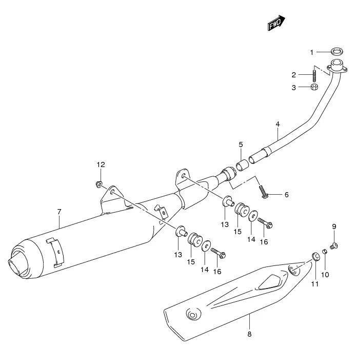 FIG.12 MUFFLER (FL125SC/SD/RD/RCDM/RMD)