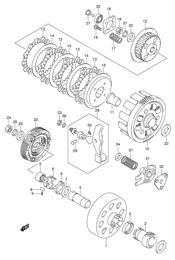FIG.15 CLUTCH (FL125SDK7/SDK8/RDK8)