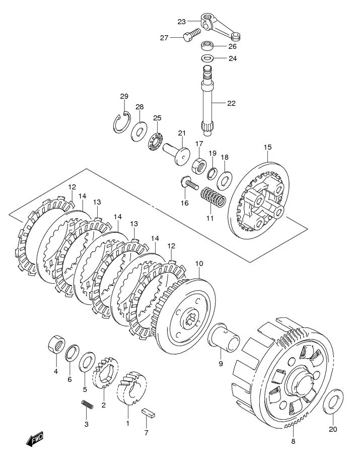 FIG.15B CLUTCH (FL125RCDMK7/RCDMK8)