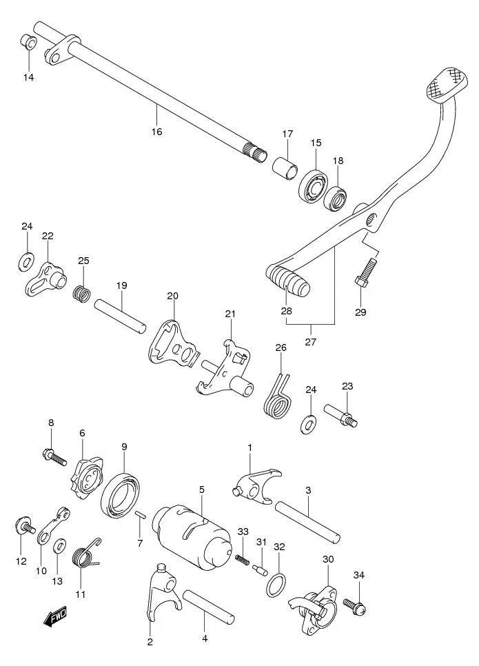 FIG.17A GEAR SHIFTING (FL125RCDMK7/RCDMK8)