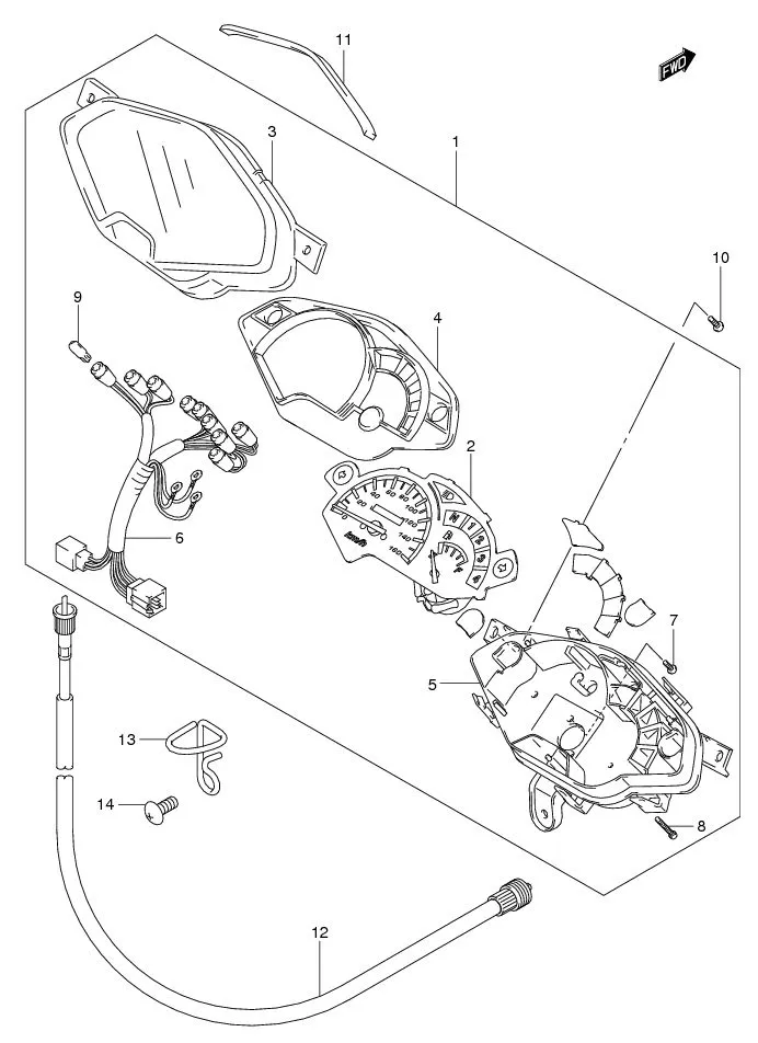 FIG.23 SPEEDOMETER (FL125SDK7/SDK8/RDK8/RCDMK7/RCDMK8)