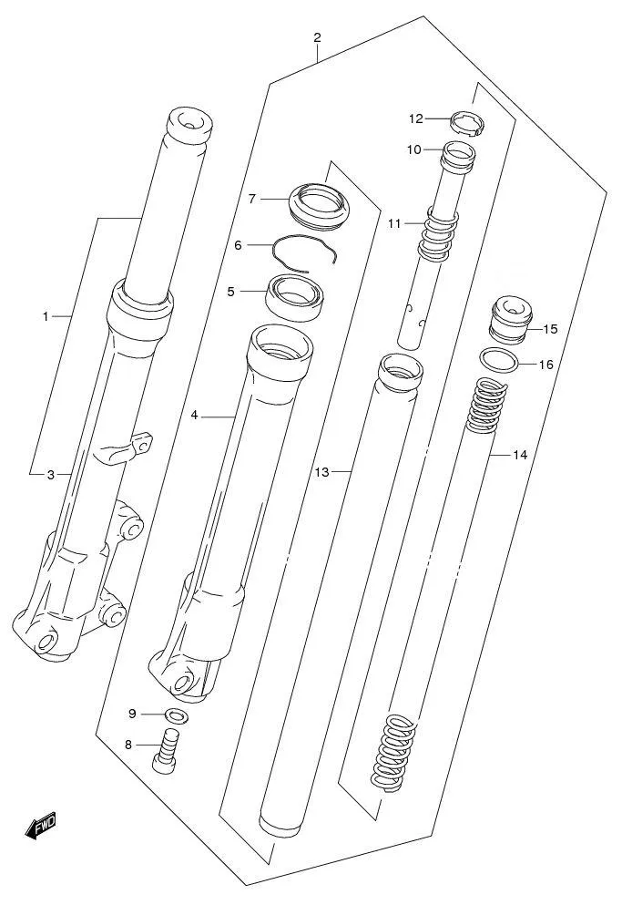 FIG.43 FRONT FORK DAMPER (FL125SDK7/SCK7/SDK8/RCDFK8)