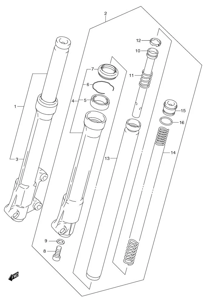 FIG.43A FRONT FORK DAMPER (FL125RCDMK7/RDK8/RMDK8)