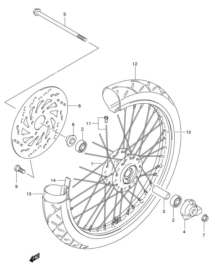 FIG.45 FRONT WHEEL (FL125SD)