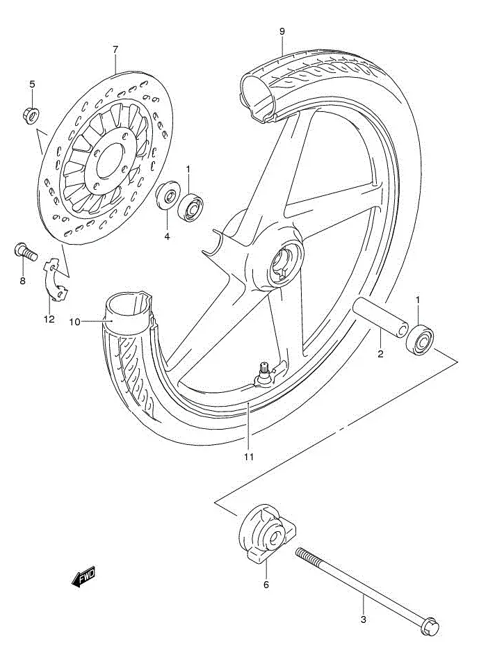 FIG.46A FRONT WHEEL (FL125RCDM/RD/RMD)