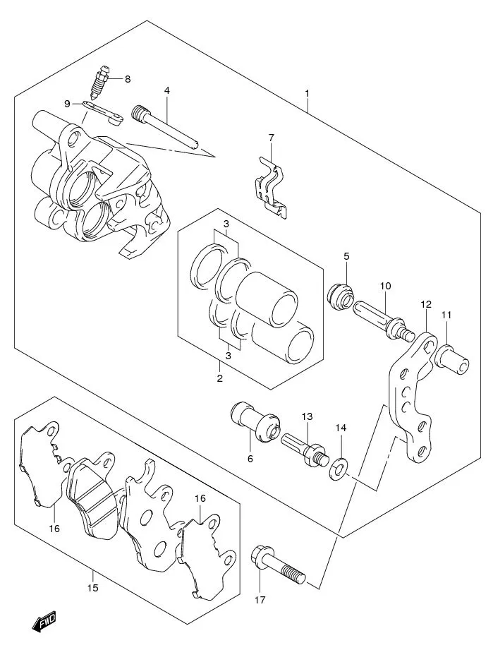 FIG.47 FRONT CALIPER (FL125SD/SC/RCDF)
