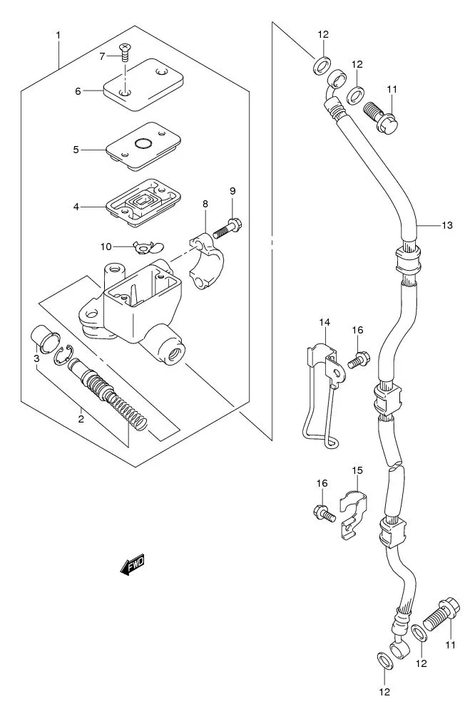FIG.48 FRONT MASTER CYLINDER (FL125SD/SC/RCDF)