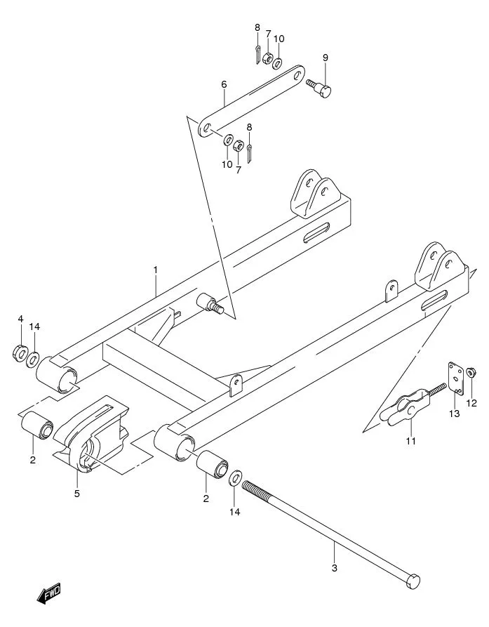 FIG.49 REAR SWINGING ARM (FL125SD/SC)